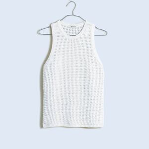 Madewell NO992 Crochet-Knit Crewneck Sweater Tank size small NWOT